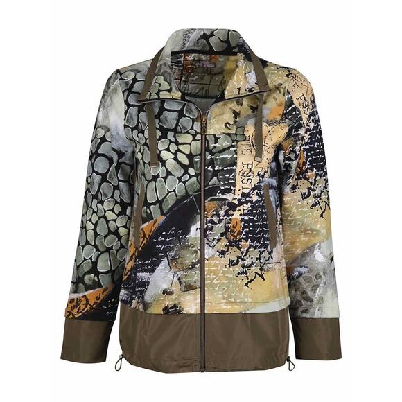 DOLCEZZA | Womens Zip Jacket Postal 72639 Size L Artsy Art to Wear Abstract Boho - Picture 5 of 11